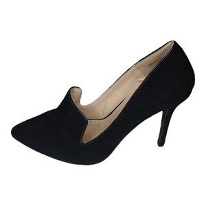Anne Michelle Stiletto Heels‎ Women Sz 8 Suede Slip On Black Going Out